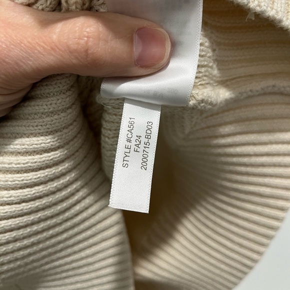 J. Crew Factory Cotton honeycomb knit half-zip in natural NEW CA561 $128 small - Picture 11 of 11